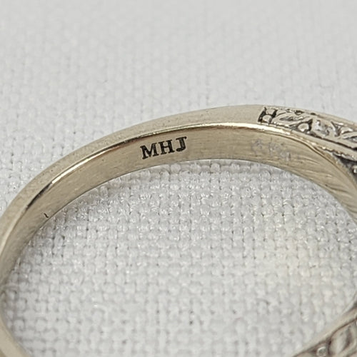 MHJ 14kt White Gold .40ct Diamond Princess Cut Wedding Ring Size 5