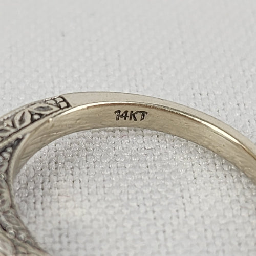 MHJ 14kt White Gold .40ct Diamond Princess Cut Wedding Ring Size 5