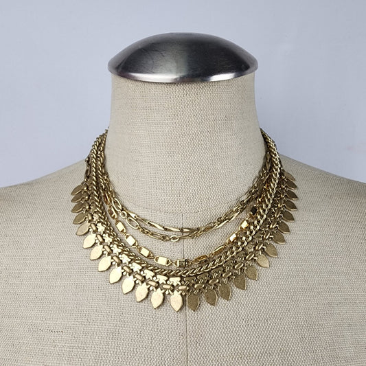 Stella & Dot Matt Gold Sutton Layered Necklace