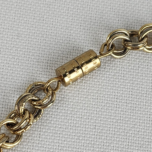 Vintage Caravelle Back & Gold Tone Pendant Watch Necklace 7 jewels