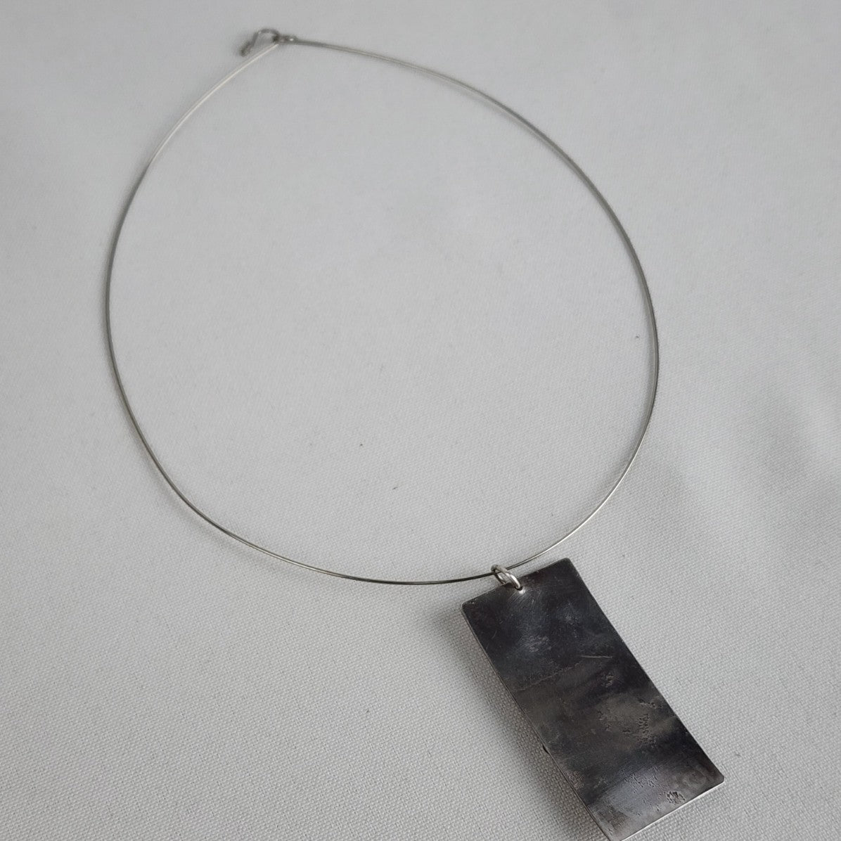 Silver Floral Pendant Collar Necklace