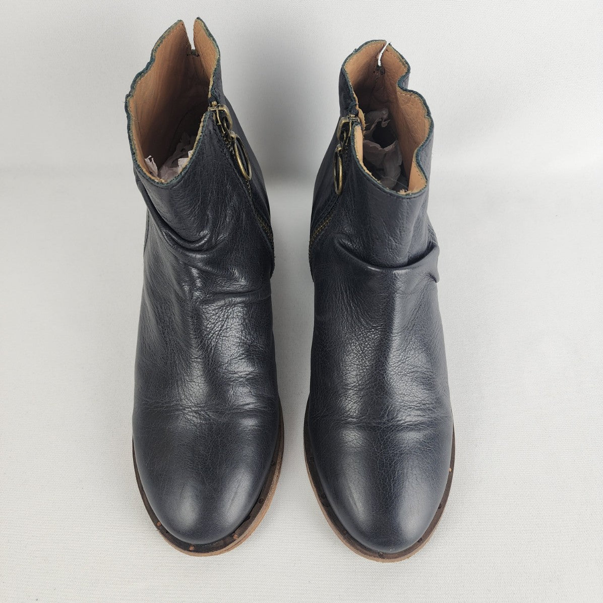 Anthropologie Beek Black Leather Quail Ankle Boots Size 7.5