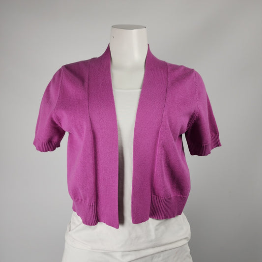 Madison Leigh Purple Cotton Knit Cropped Cardigan Size 12