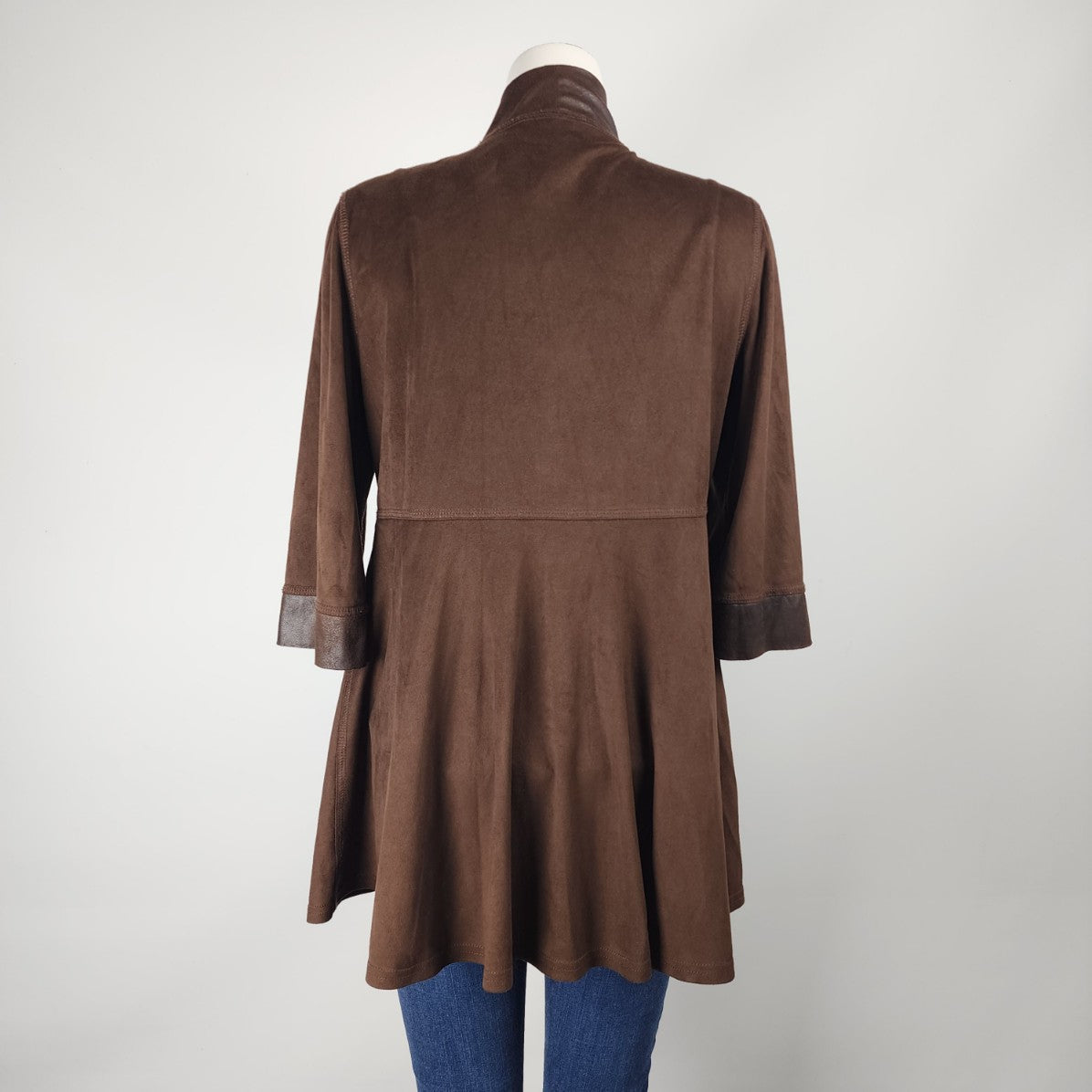 Joseph Ribkoff Brown Faux Suede Cardigan Size 12