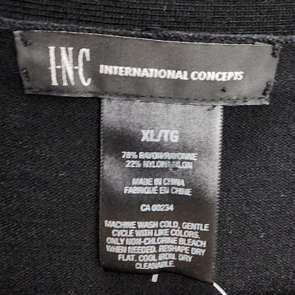 INC International Concepts Black Knit Short Sleeve Cardigan Size L/XL