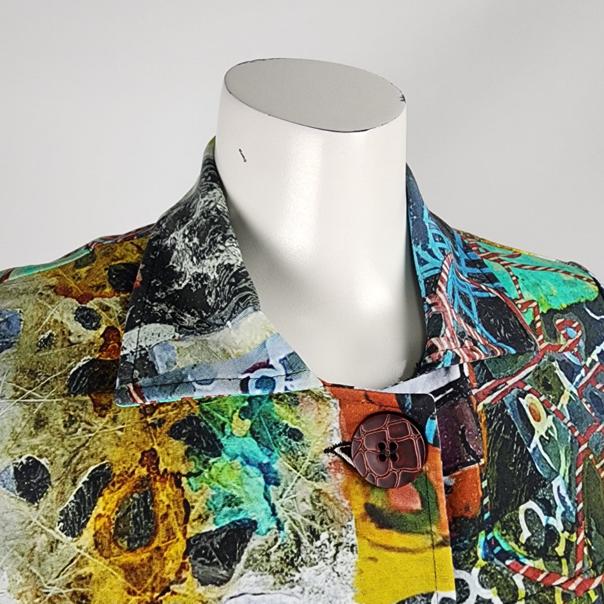 Simply Art By Dolcezza Colorful Button Up Jacket Size S