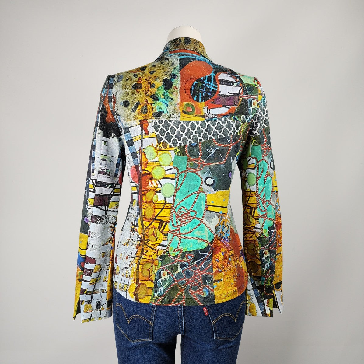 Simply Art By Dolcezza Colorful Button Up Jacket Size S