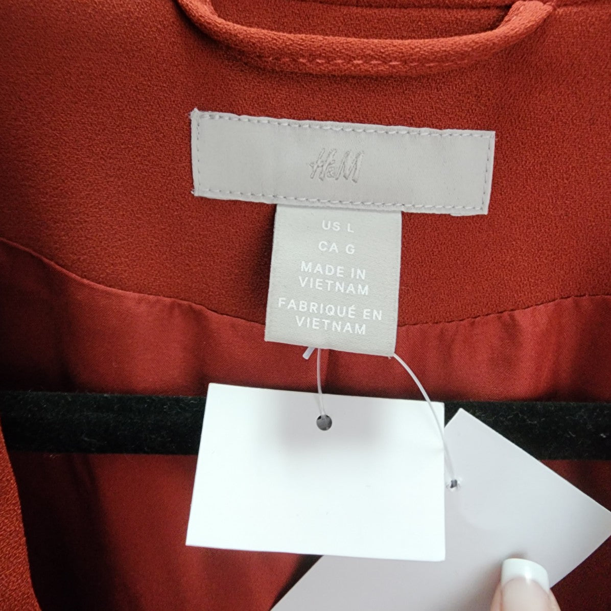 H&M Red Open Front Blazer Jacket Size L