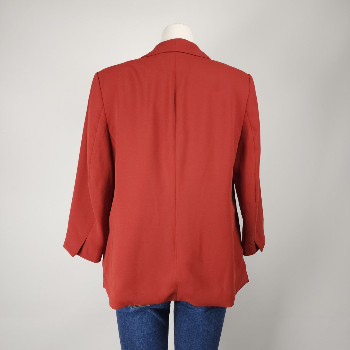 H&M Red Open Front Blazer Jacket Size L