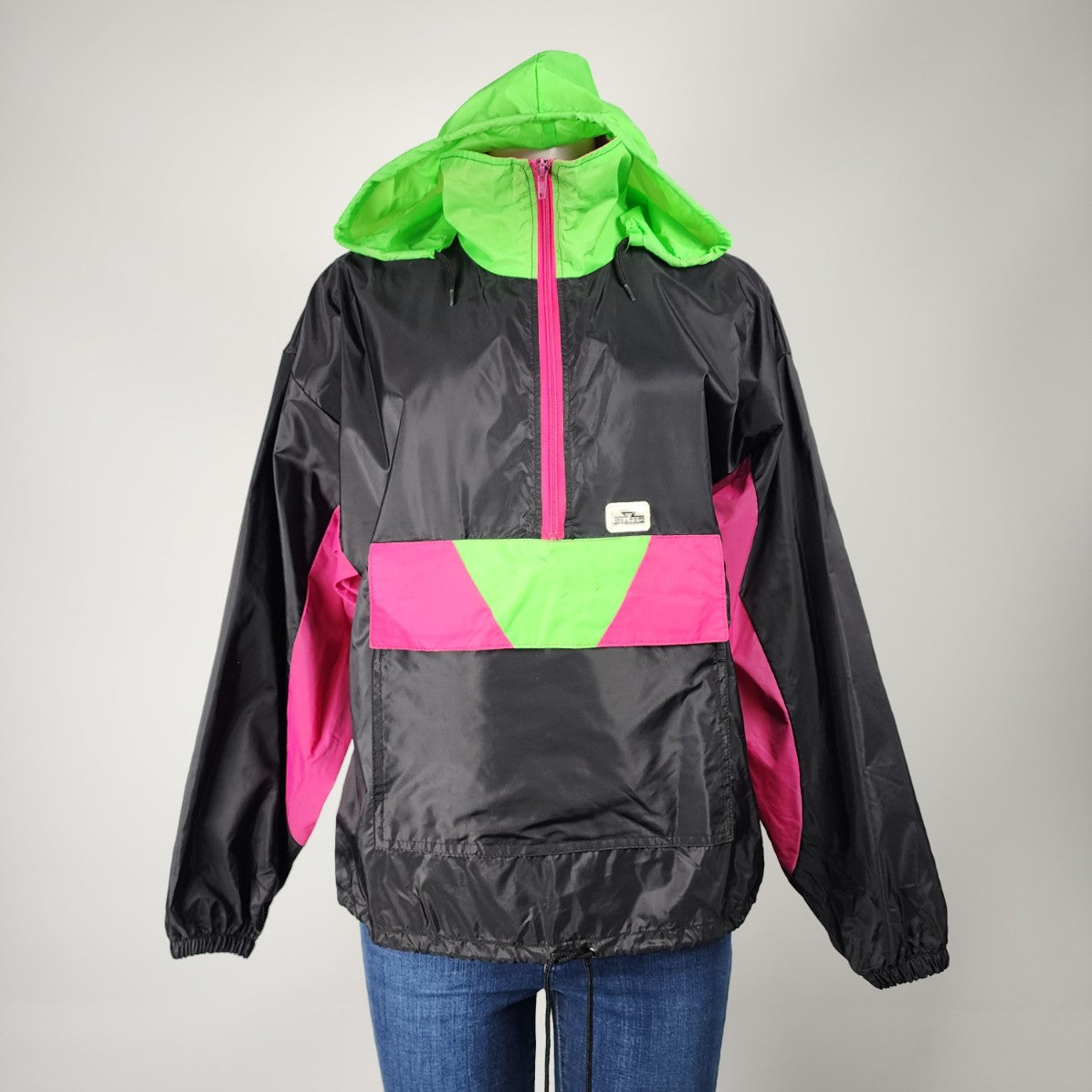 Retro 90s Siaras Sun Ice Neon Nylon Jacket Size S/M