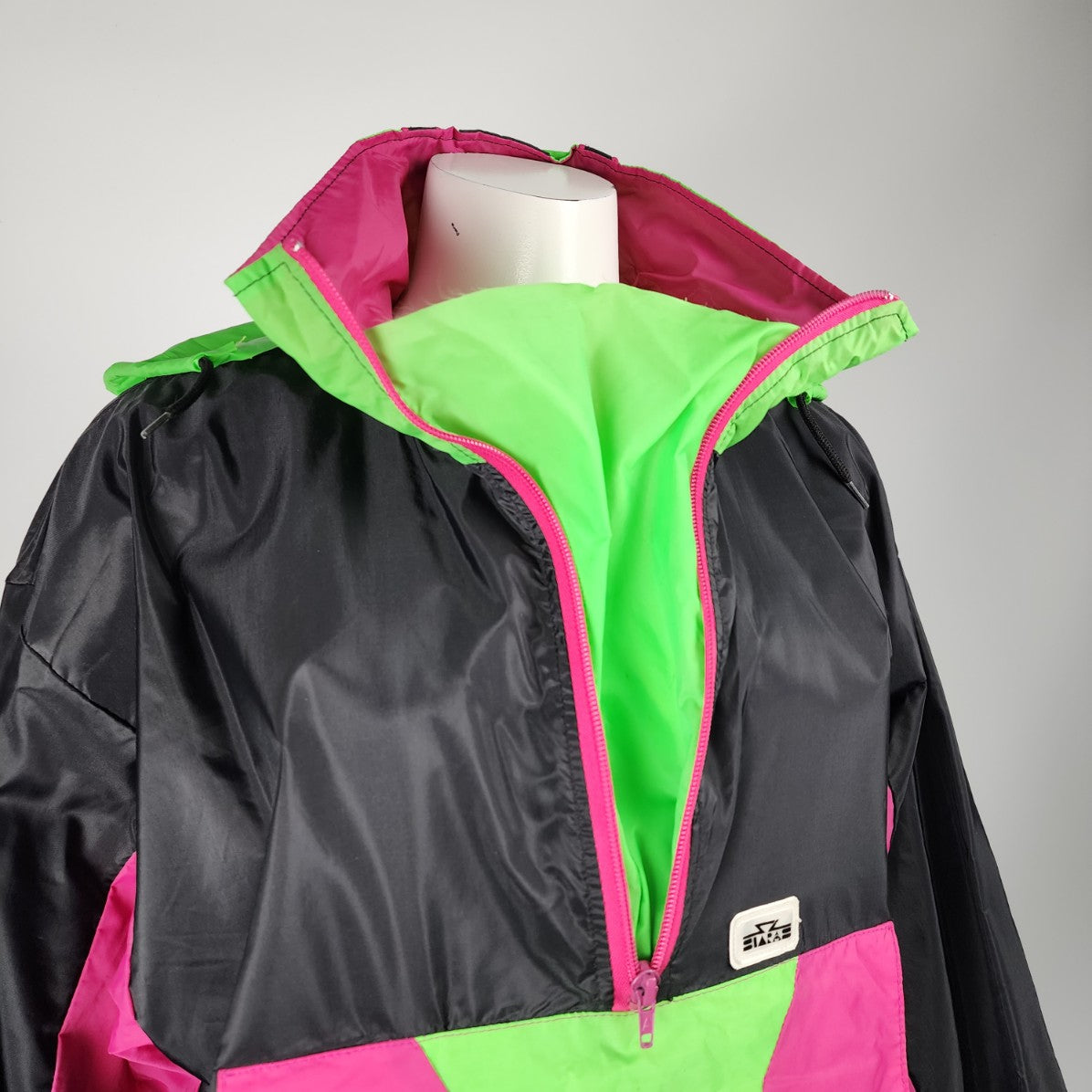 Retro 90s Siaras Sun Ice Neon Nylon Jacket Size S/M