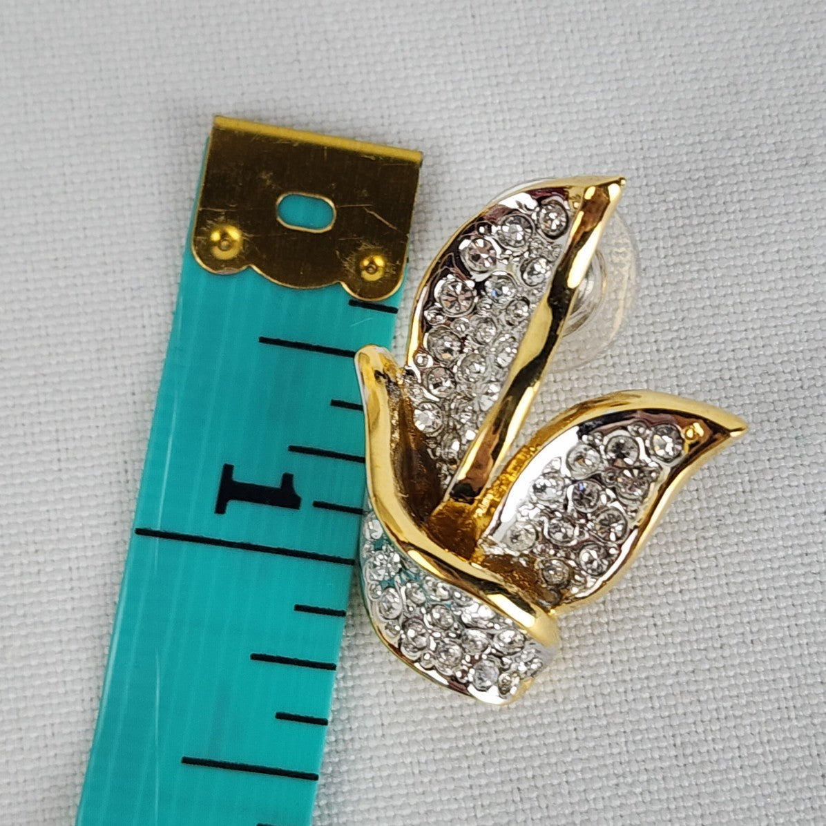 Fifth Avenue Collection 14K Post Silver & Gold Rhinestone Earrings