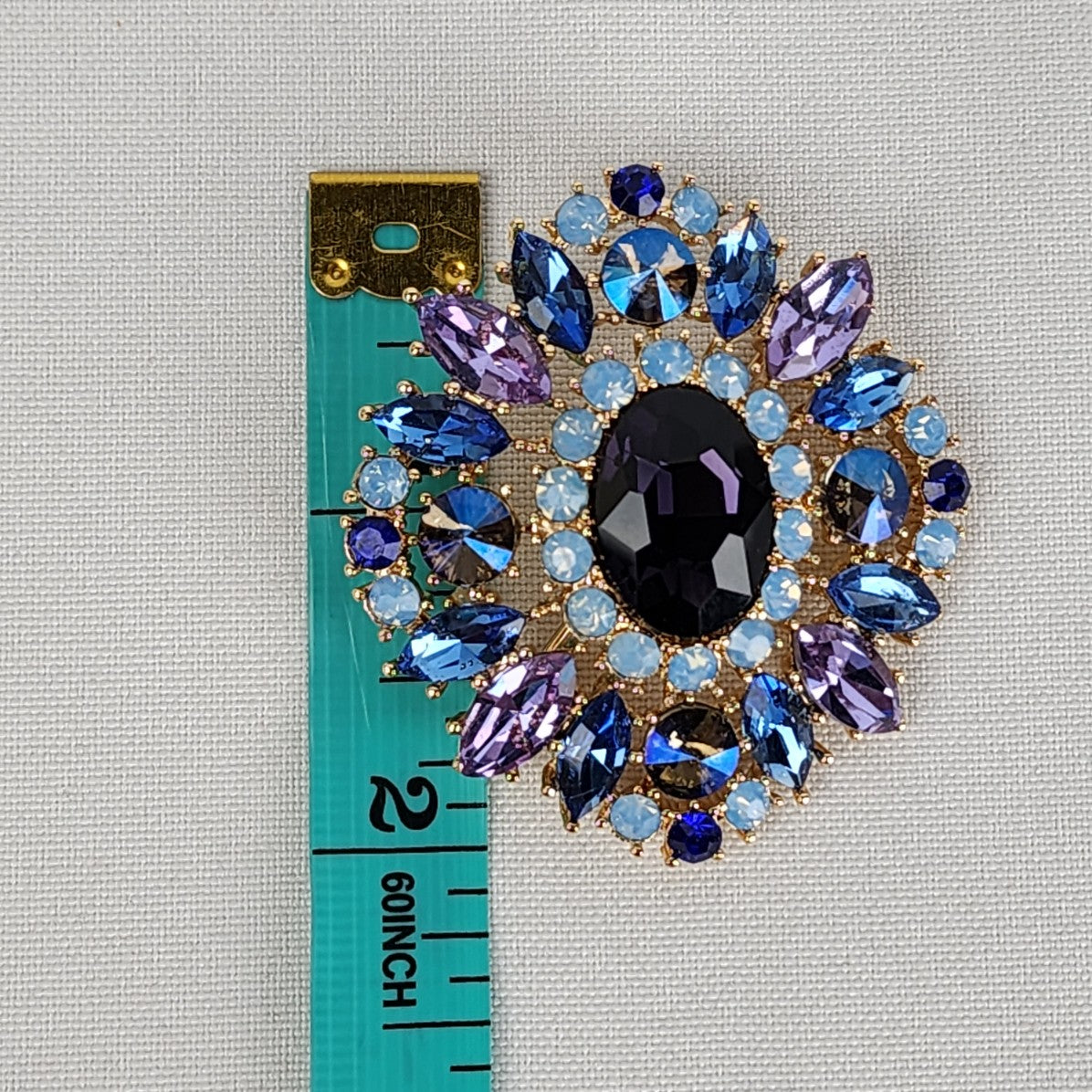 Vintage Avon Secret Garden Blue & Purple Crystal Brooch