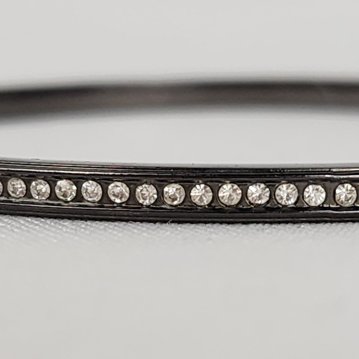 Lia Sophia Black Crystal Stud Bangle Bracelet