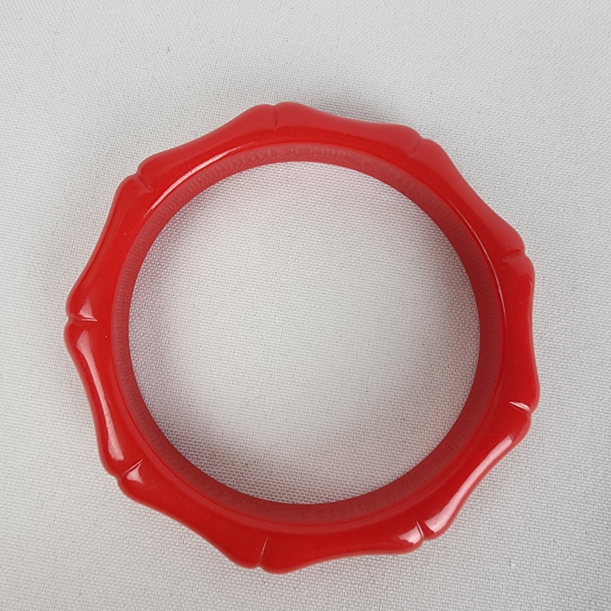 Vintage Red Carved Bangle Bracelet