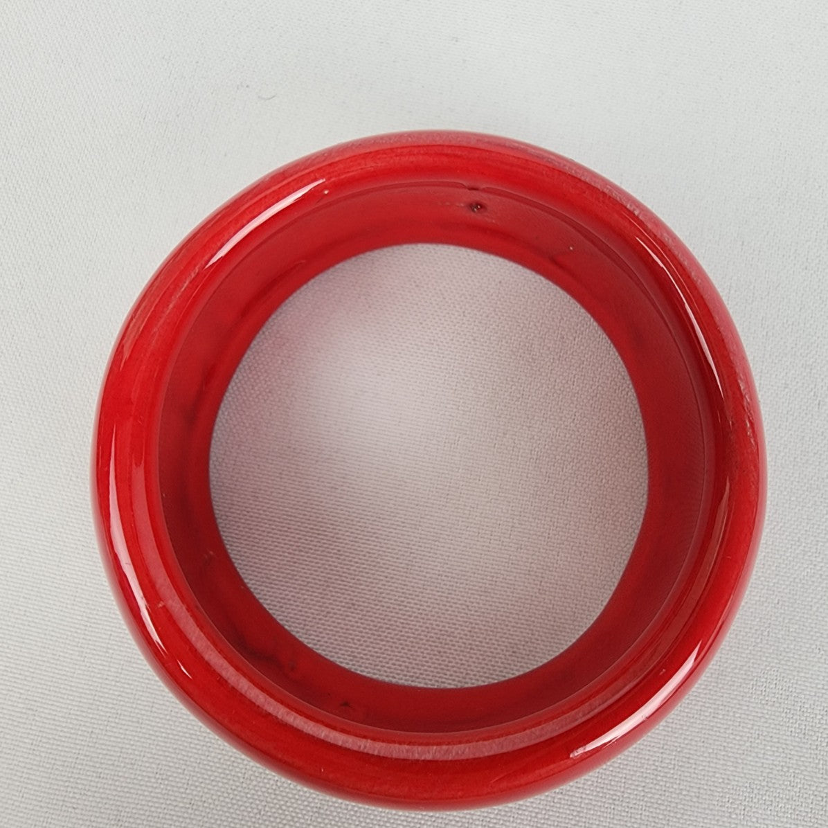 Vintage Red Ceramic Bangle Bracelet