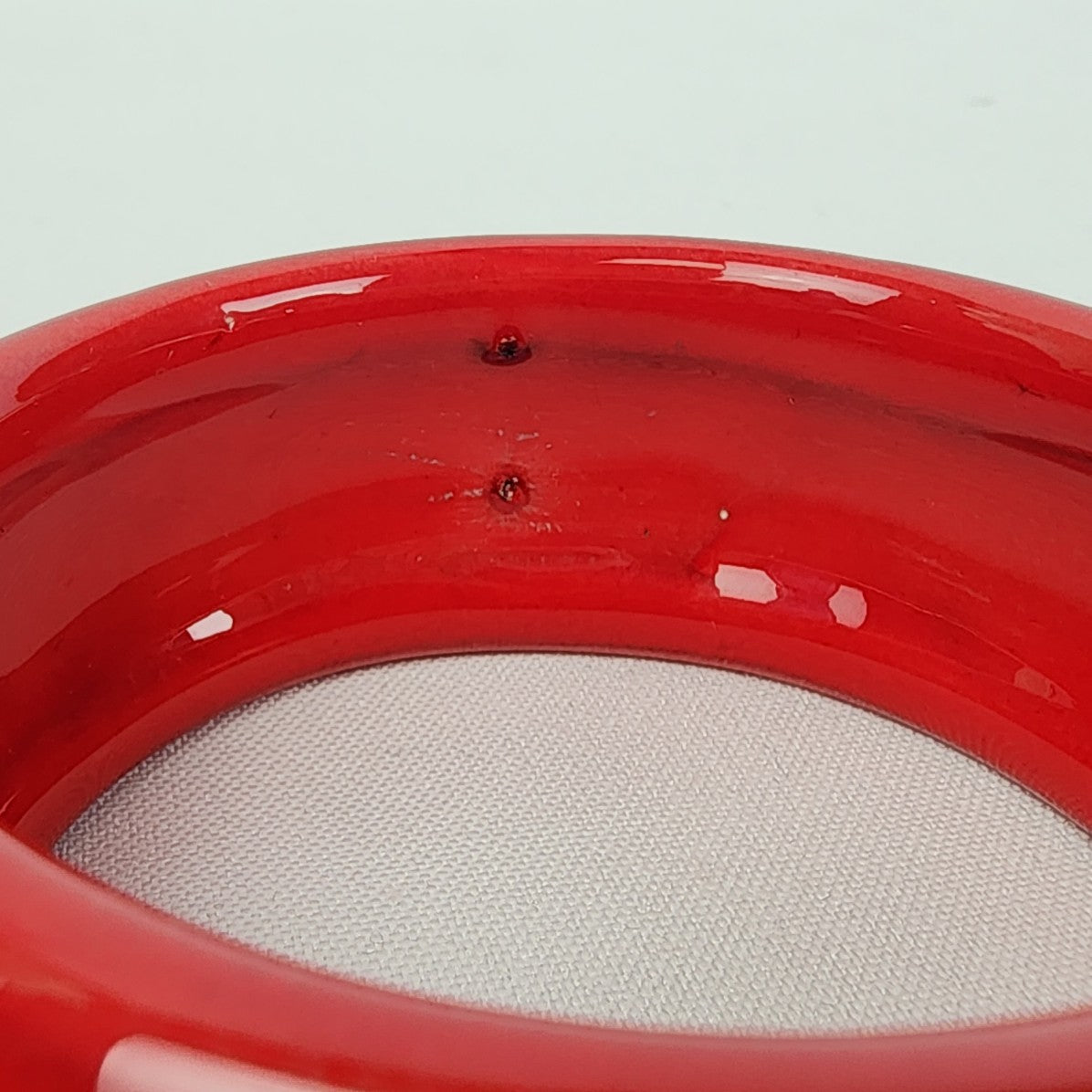 Vintage Red Ceramic Bangle Bracelet