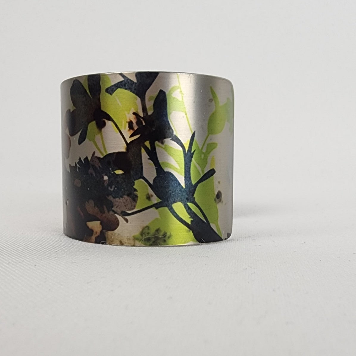 Tattooed Steel Flora Flora Cuff Bracelet