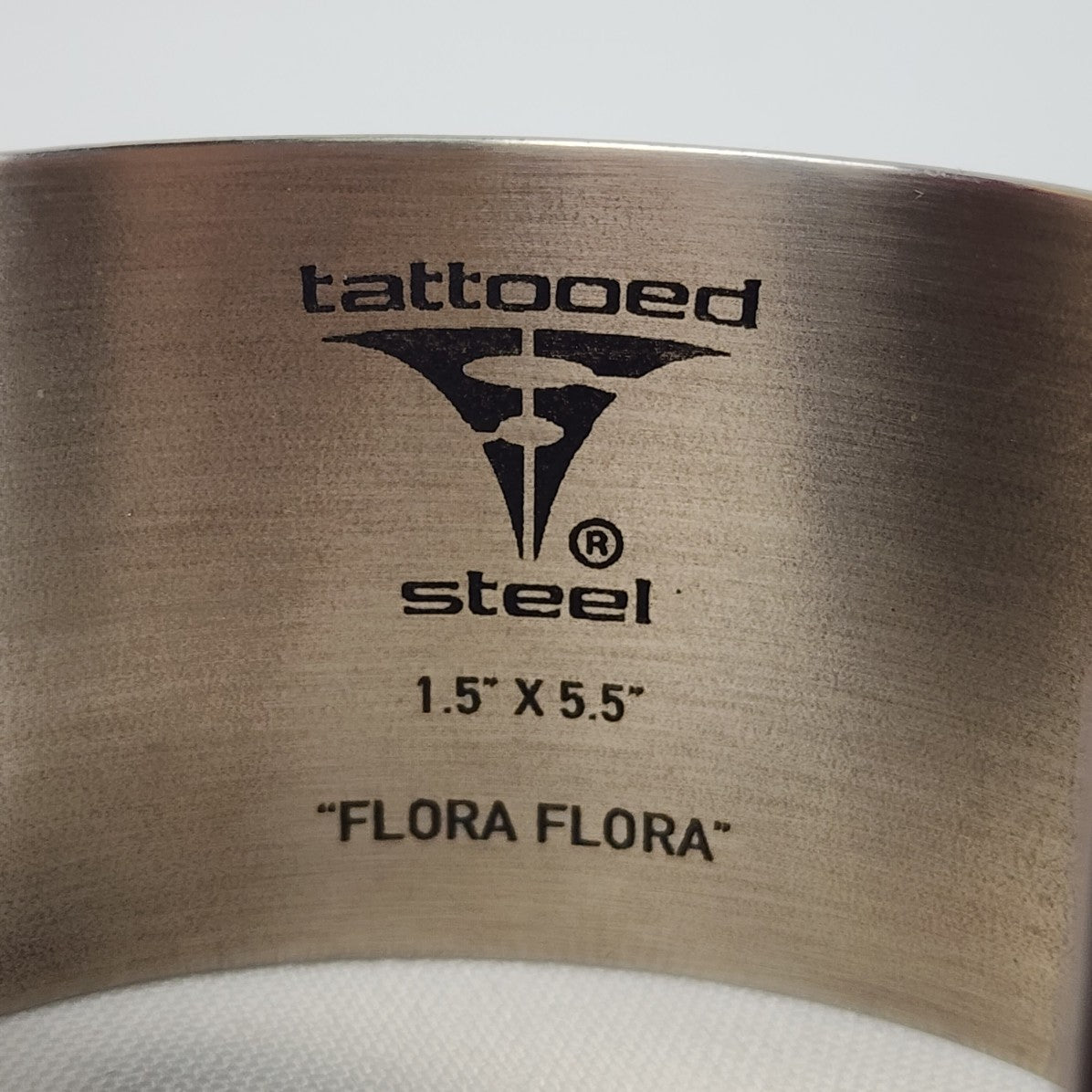 Tattooed Steel Flora Flora Cuff Bracelet