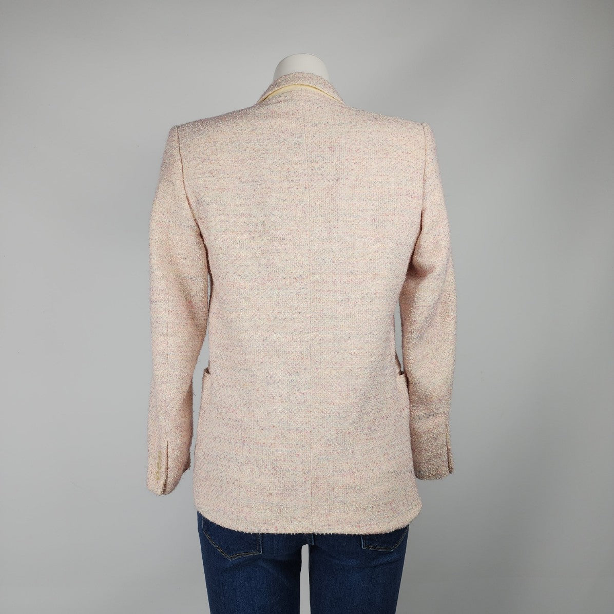 Vintage Marc D’Alcy Pink Tweed Cotton Two Button Blazer Size S/M