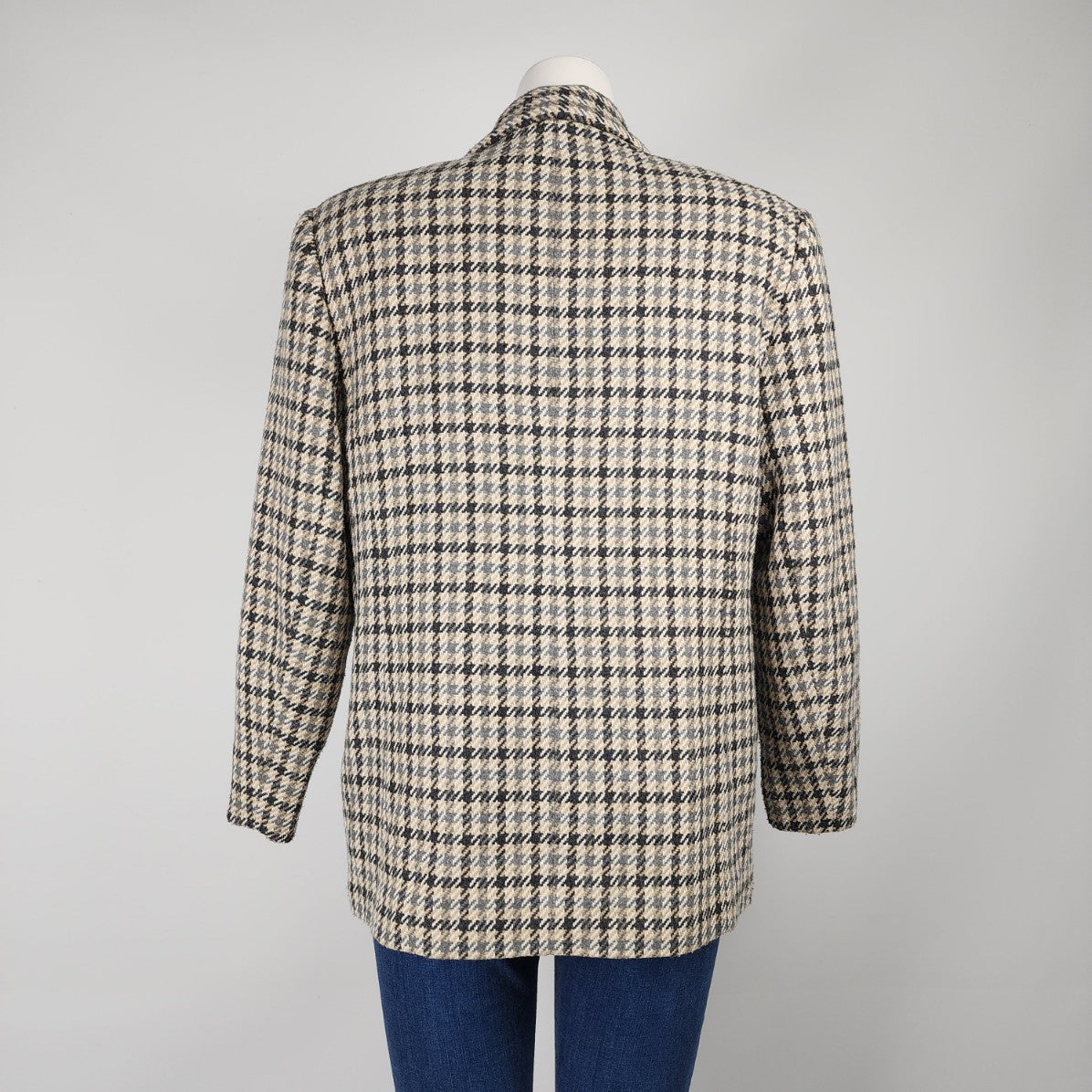 Alia Blue Plaid One Button Boyfriend Blazer Size 10