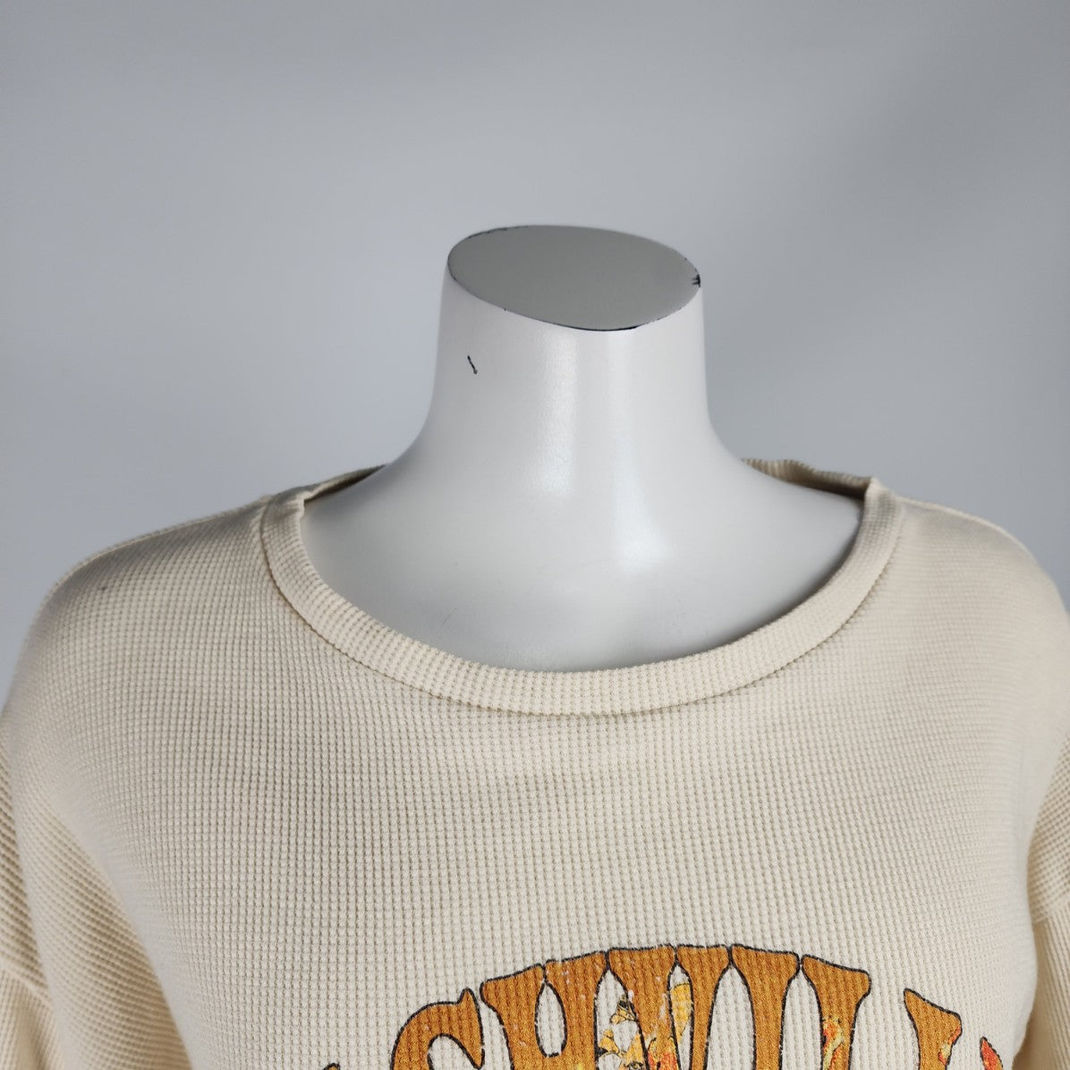 Vintage Canvas Beige Waffle Nashville Music City Top Size S/M