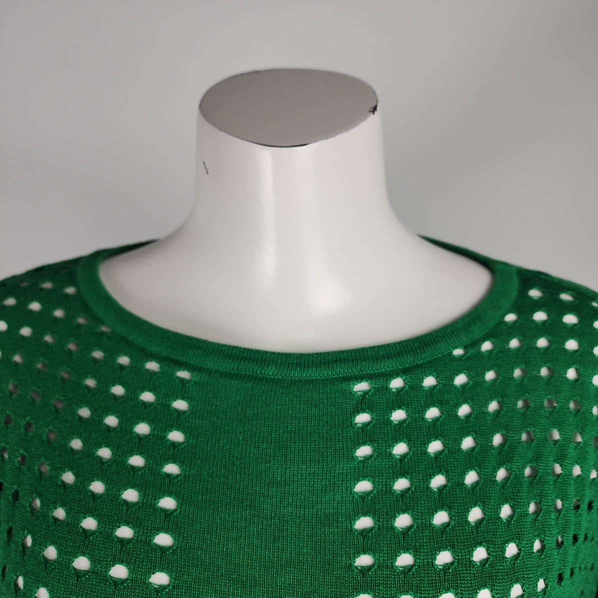 Melanie Lyne Green Open Knit Sweater Size M