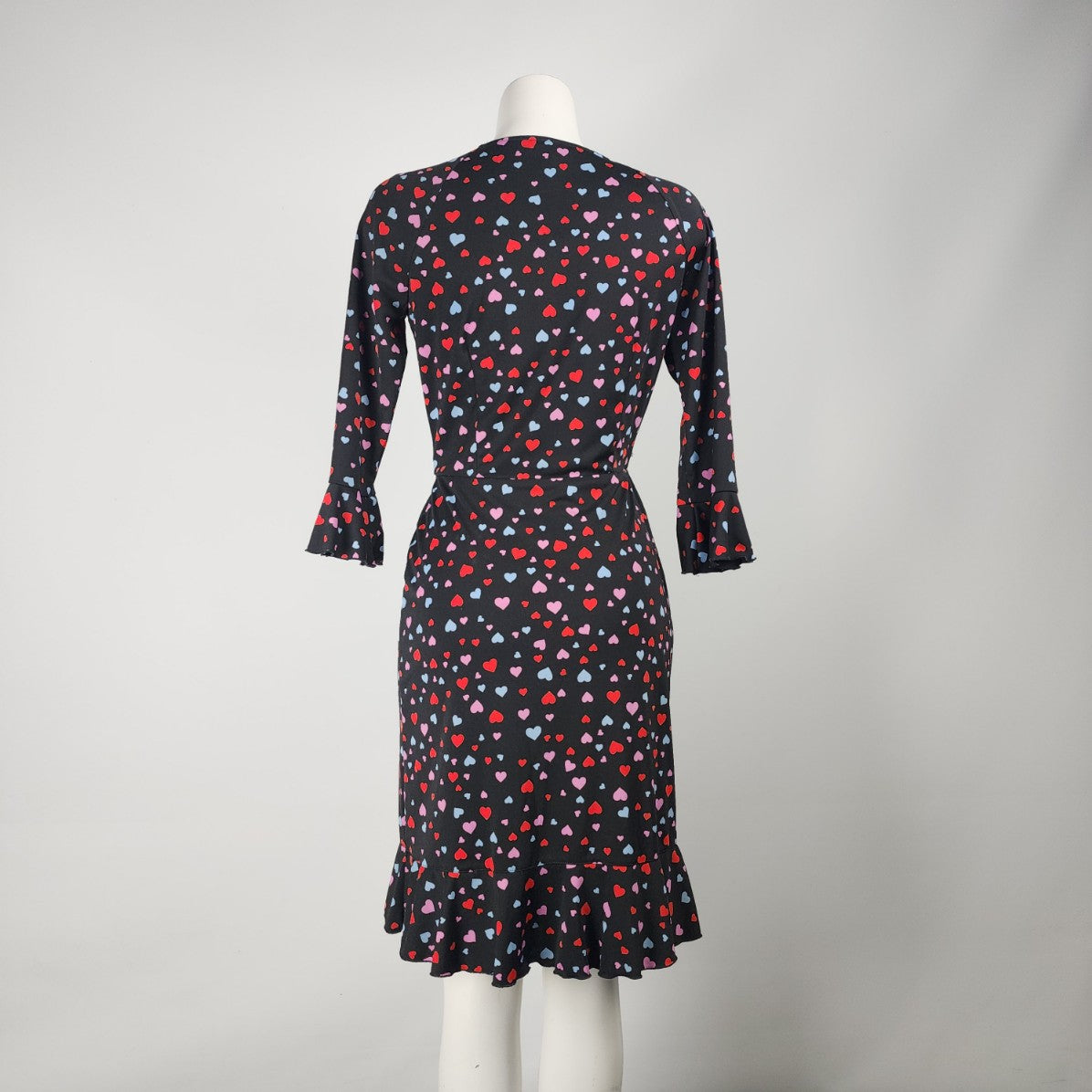 Moda International Heart Print Wrap Dress Size XS