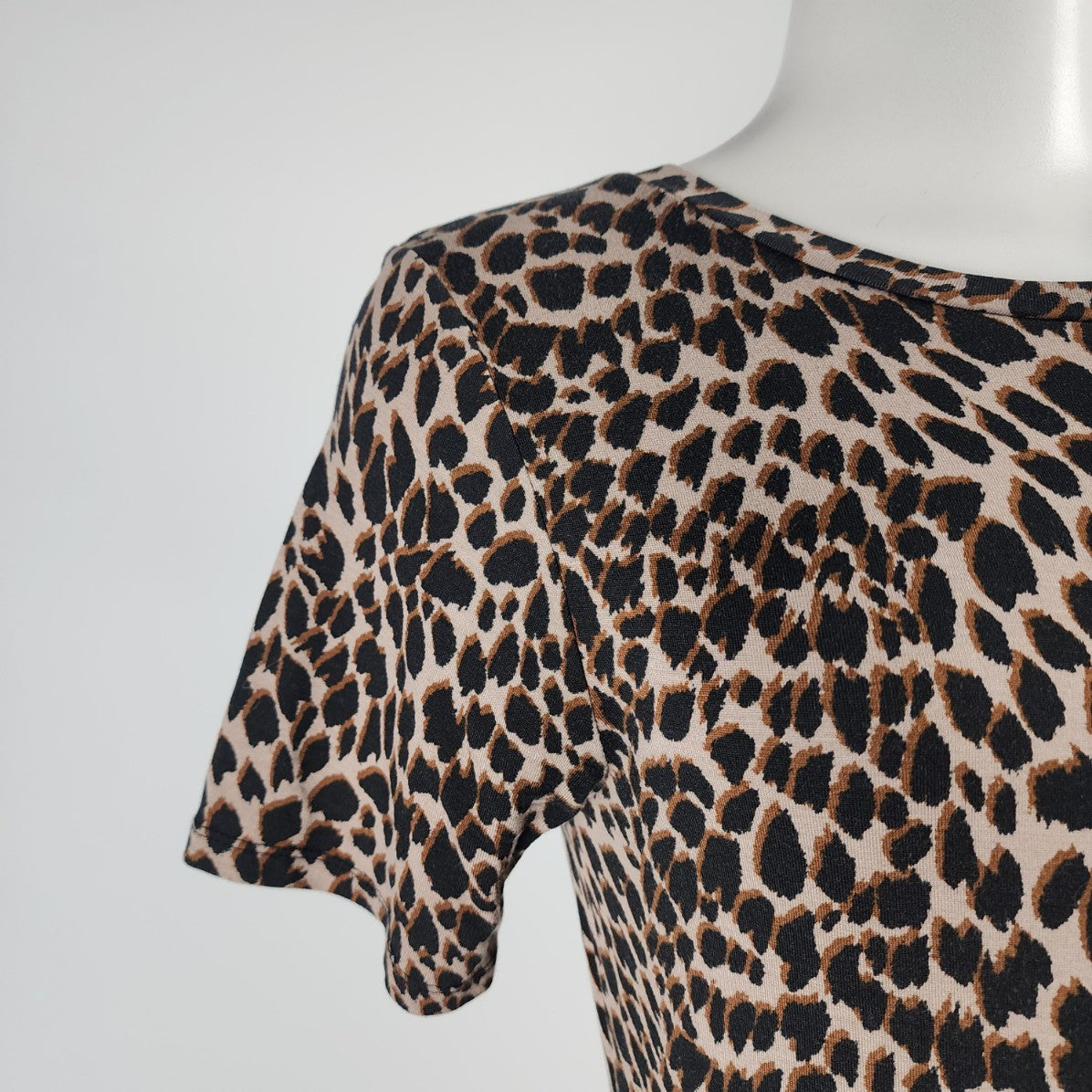 Warehouse Animal Print Tiered Midi Dress Size 8