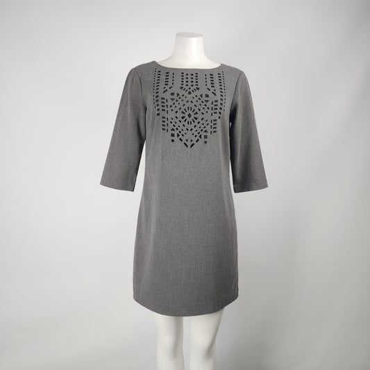 Banana Republic Grey Laser Cut Sheath Dress Size 6