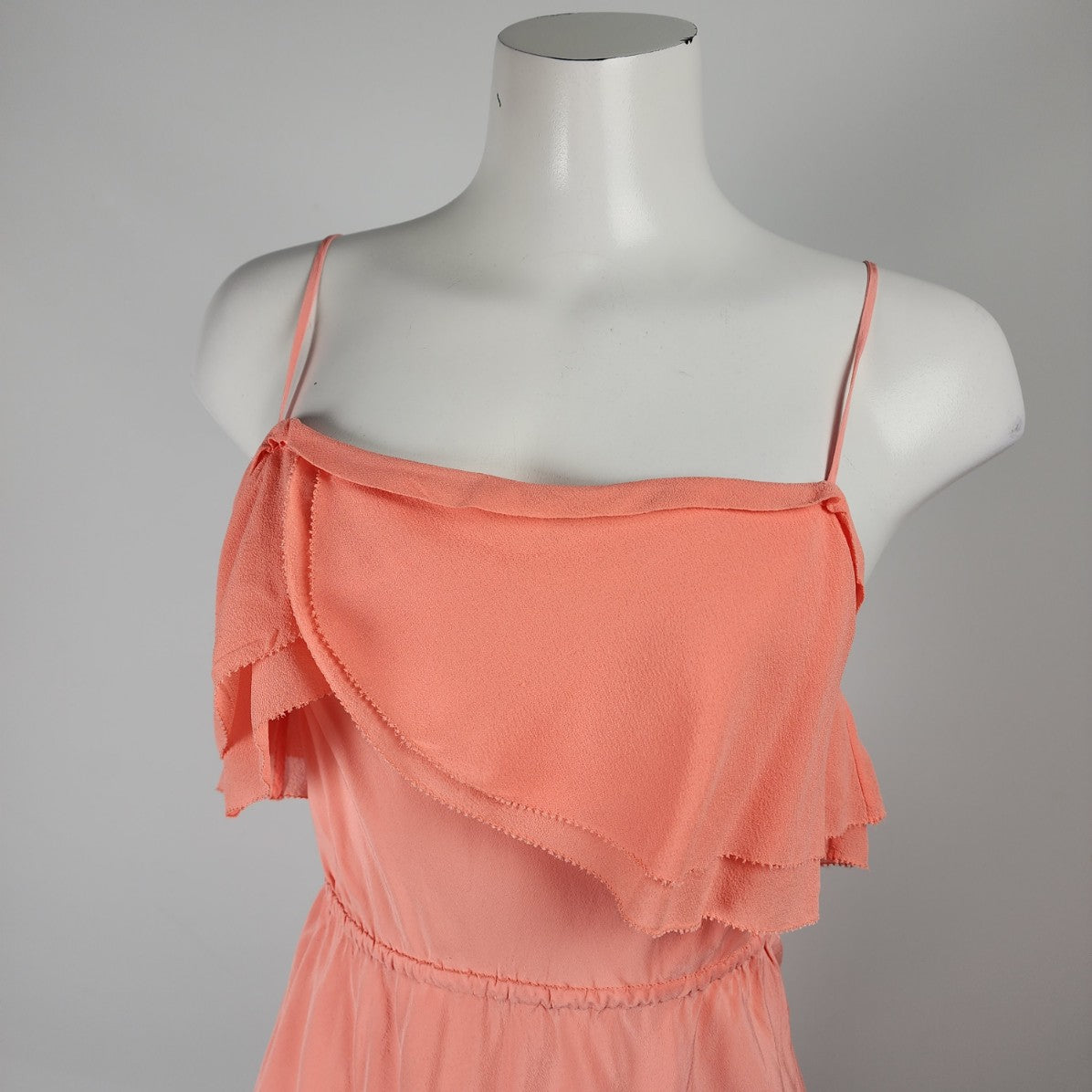 Aritzia Wilfred Emmanuelle Silk Peach Dress Size XS