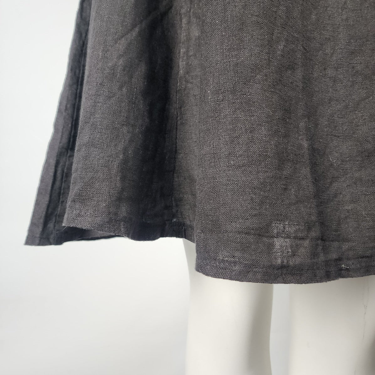 Piazza Del Tempic Black Linen Fit & Flare Dress Size S