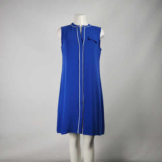 Calvin Klein Blue Button Front Sleeveless Dress Size 10