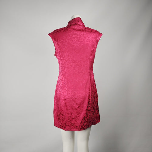 Shein Pink Cheongsam Mandarin Collar Mini Dress Size M/L