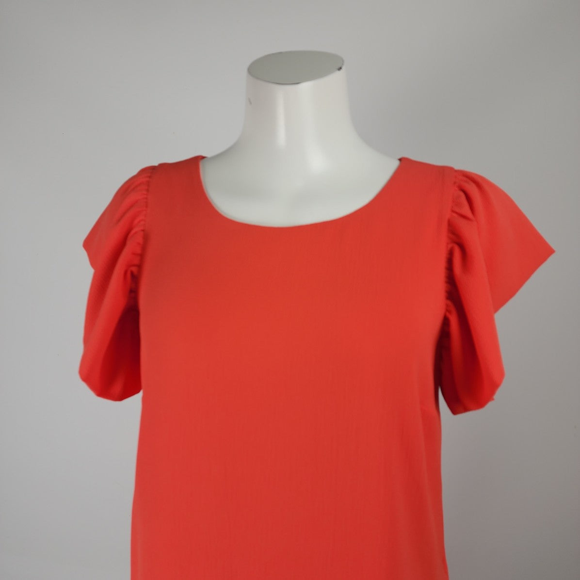 RW&CO Orange Ruffle Sleeve Mini Shift Dress Size M