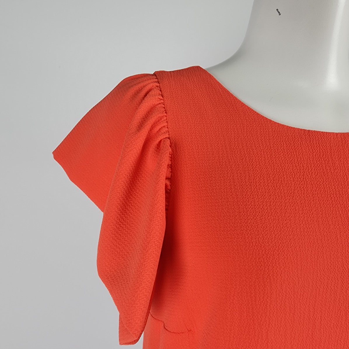 RW&CO Orange Ruffle Sleeve Mini Shift Dress Size M