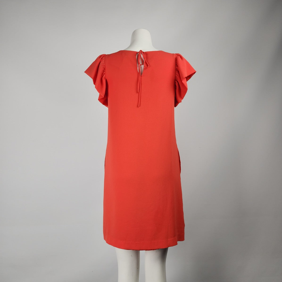 RW&CO Orange Ruffle Sleeve Mini Shift Dress Size M