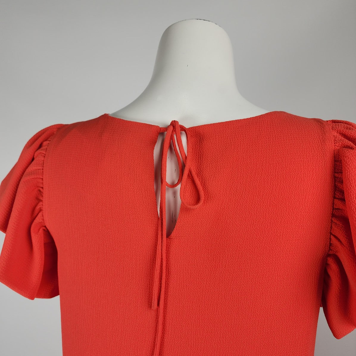 RW&CO Orange Ruffle Sleeve Mini Shift Dress Size M