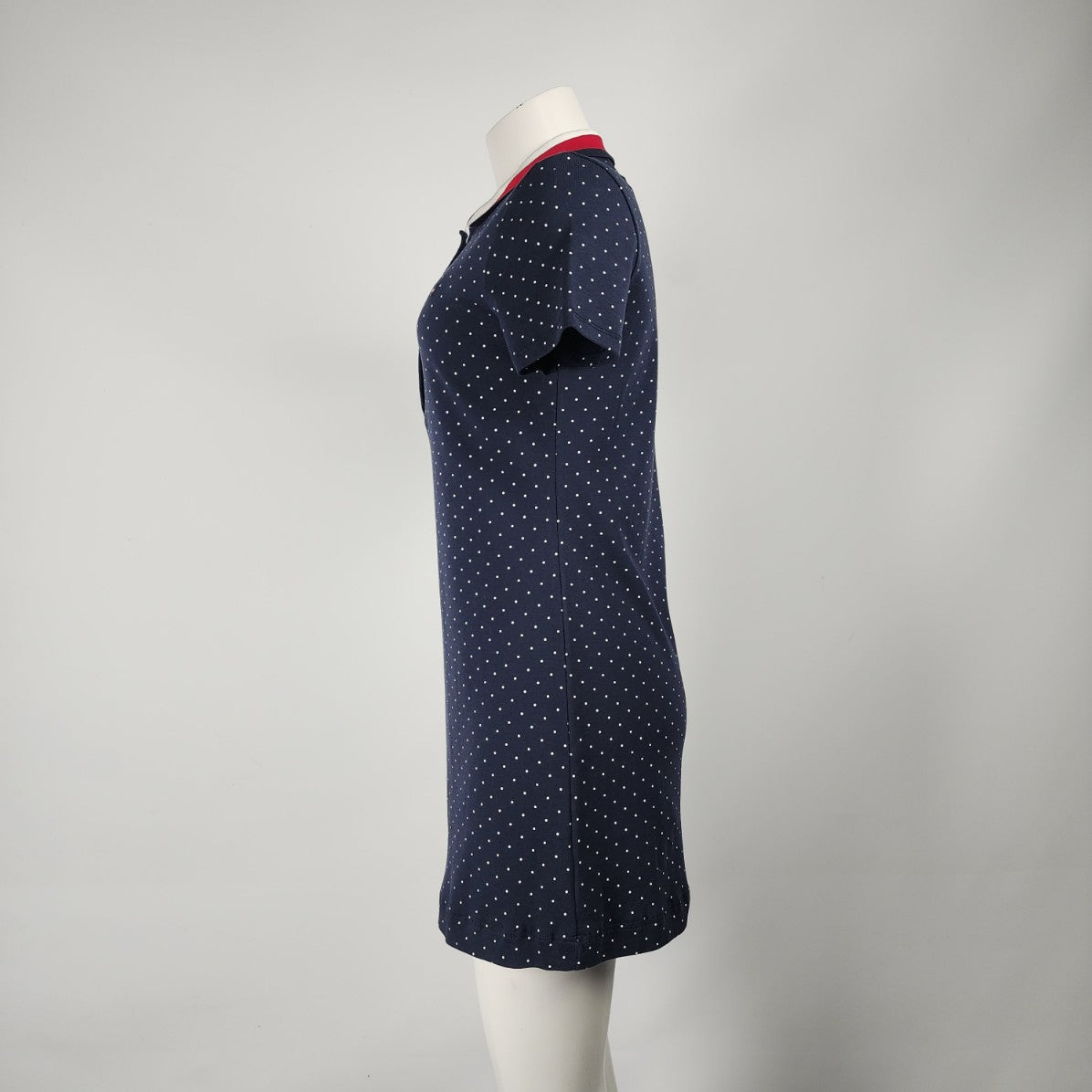 Tommy Hilfiger Navy Blue Polka Dot T-Shirt Dress Size Petite No Tag