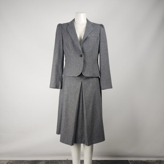 Vintage Chorus Line Grey Wool Blend Blazer & Skirt Set Size 11/12