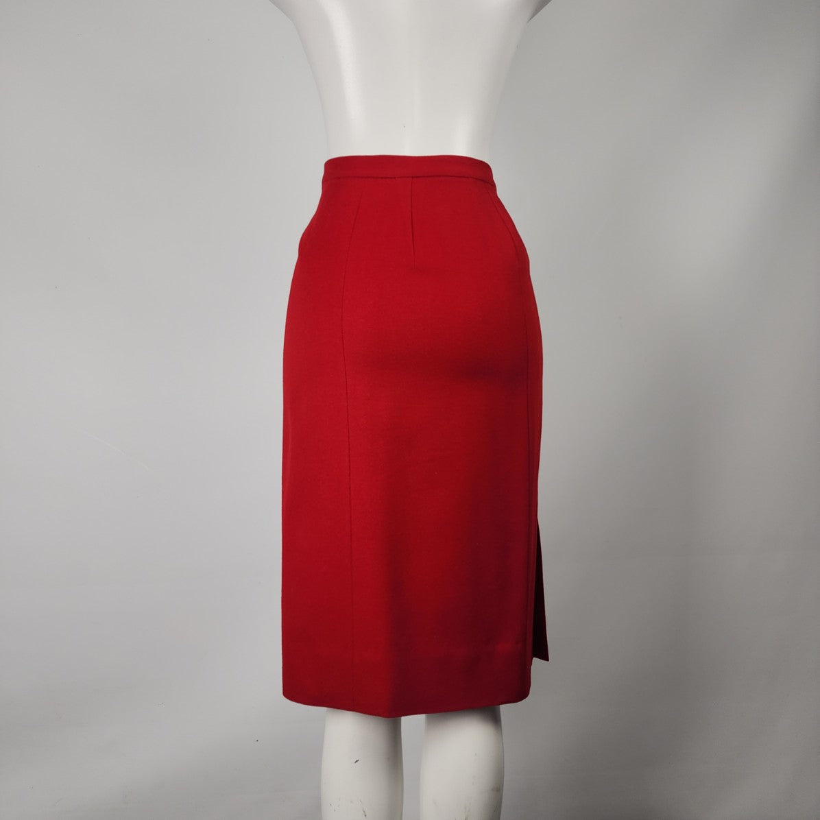 Vintage Suzanne Red Wool Knee Length Skirt Size XS