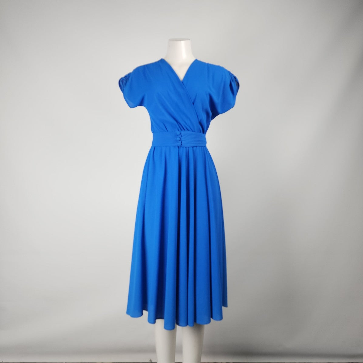 Vintage Jonathan Logan Blue Fit & Flare Midi Dress Size S