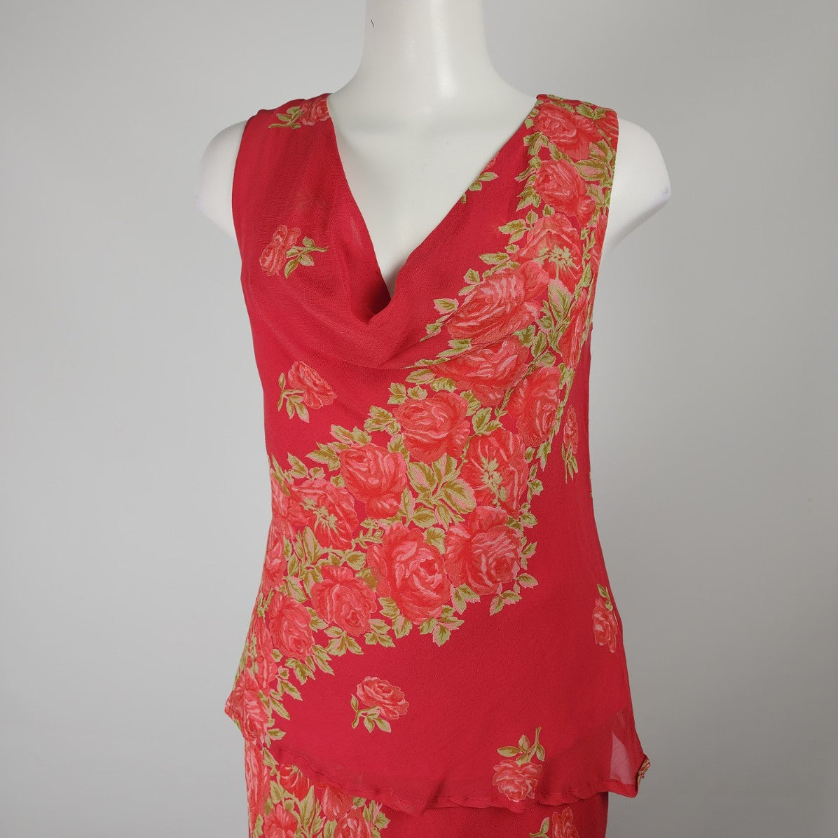 April Cornell Red Floral Top & Skirt Set Size S