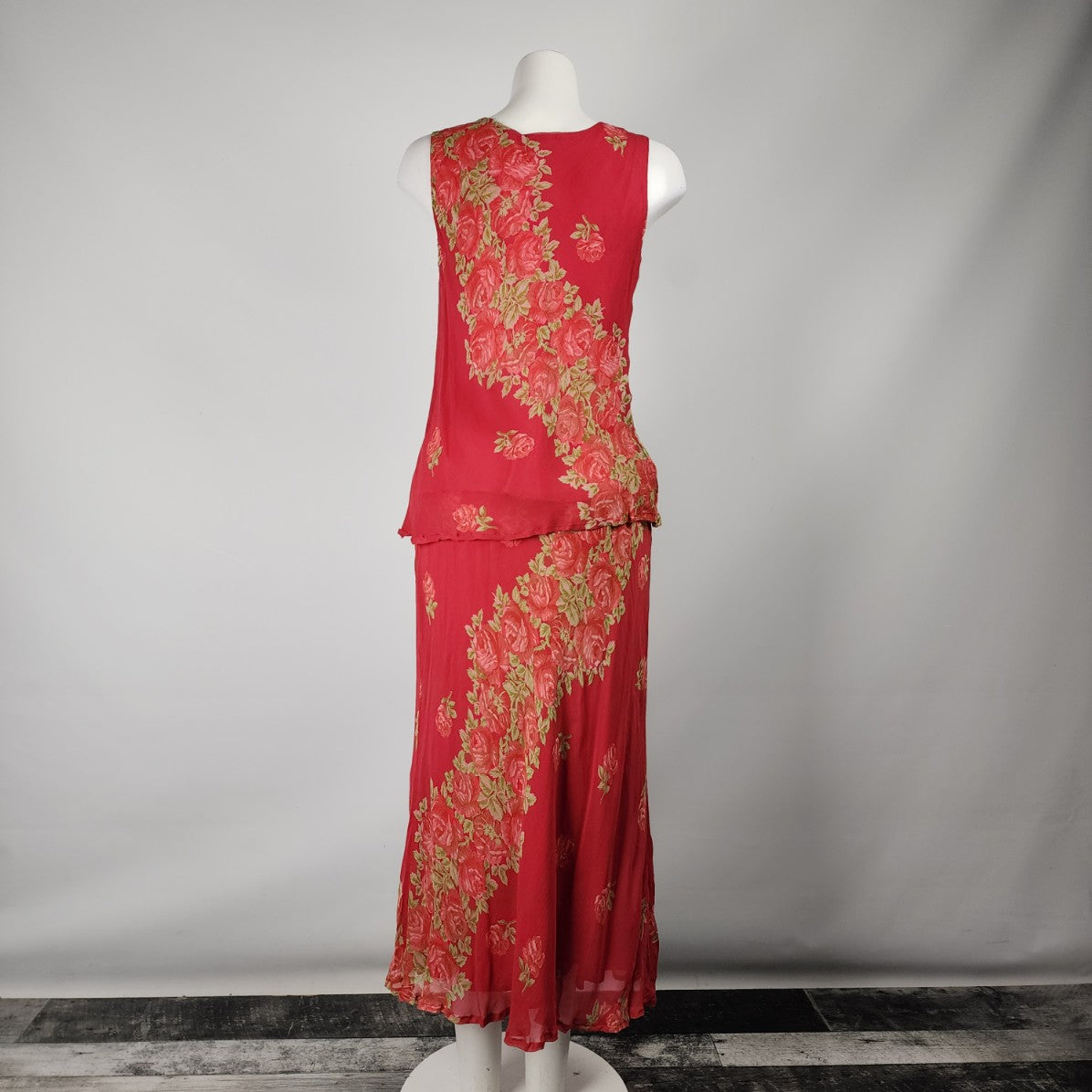 April Cornell Red Floral Top & Skirt Set Size S