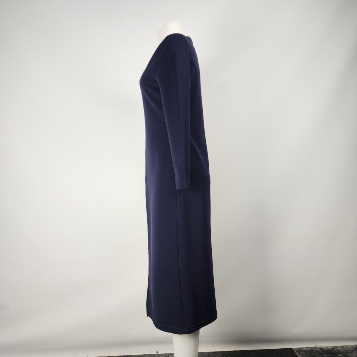 Vintage Fair Set Navy Blue Gold Button Midi Dress Size 6