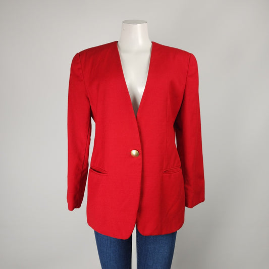 Vintage Mr. Max & Melanie Lyne Red Wool Blazer Size 12