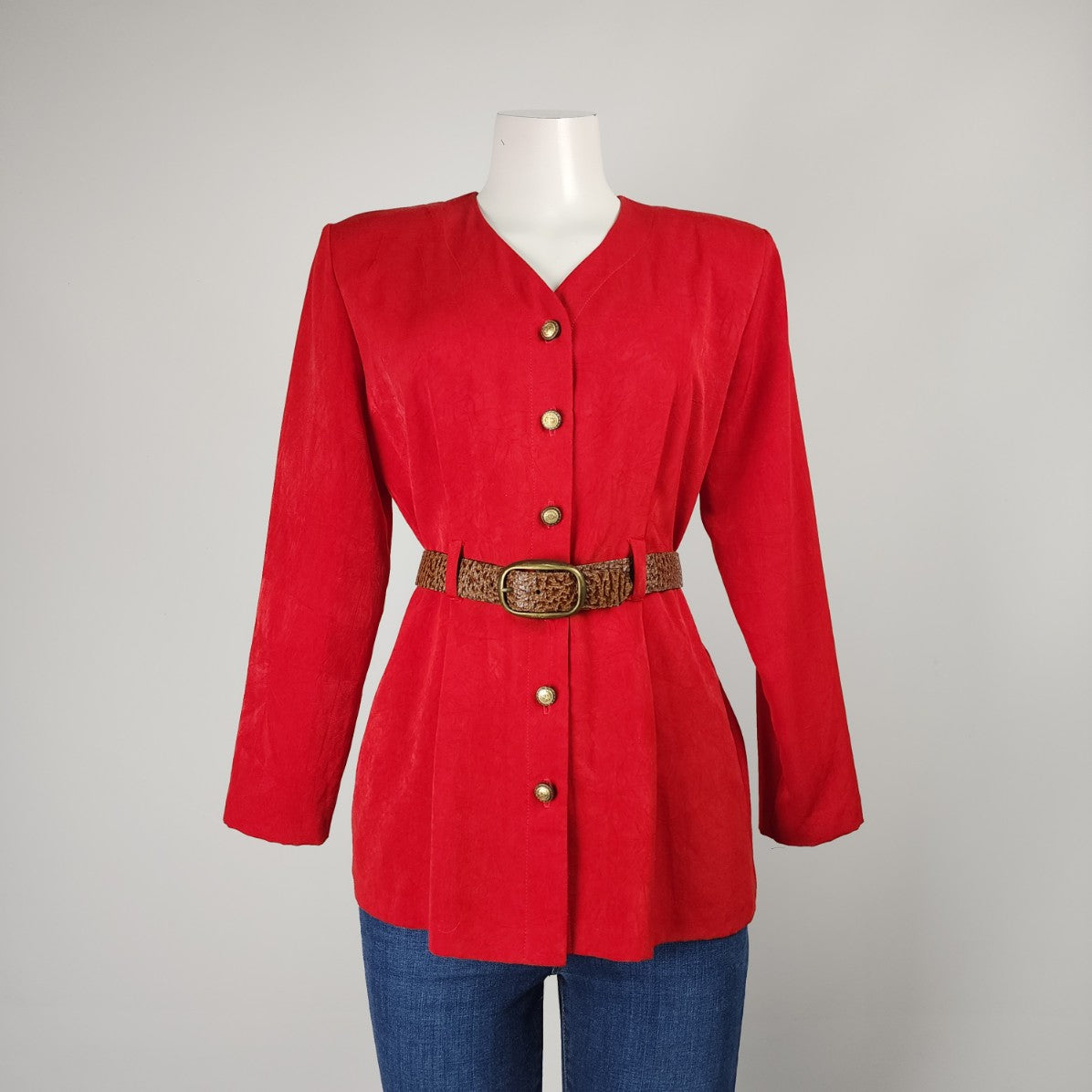 Vintage Kim Kelly Red Belted Blazer Size 6