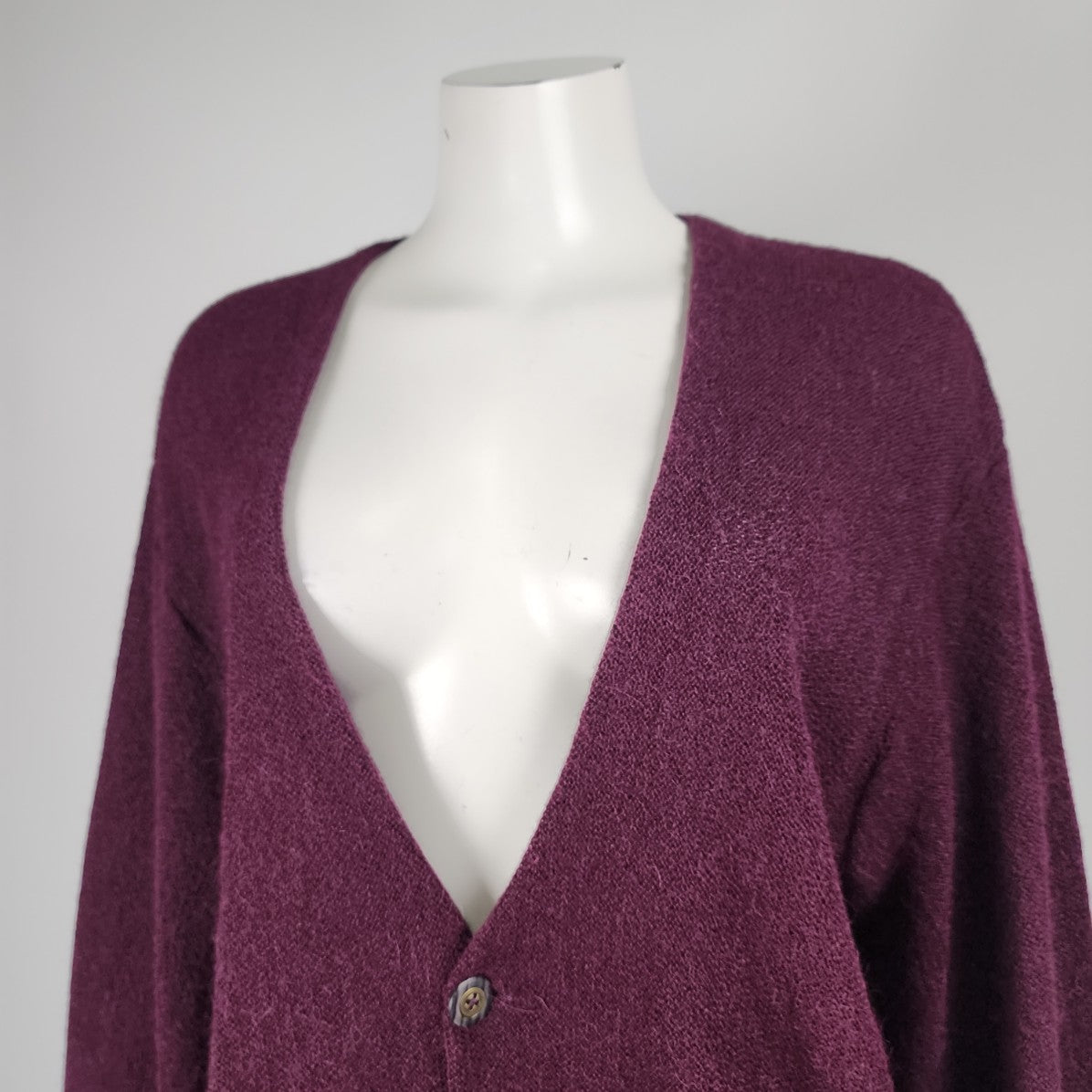 Vintage Tumi Purple Alpaca Knit Button Up Cardigan Size L