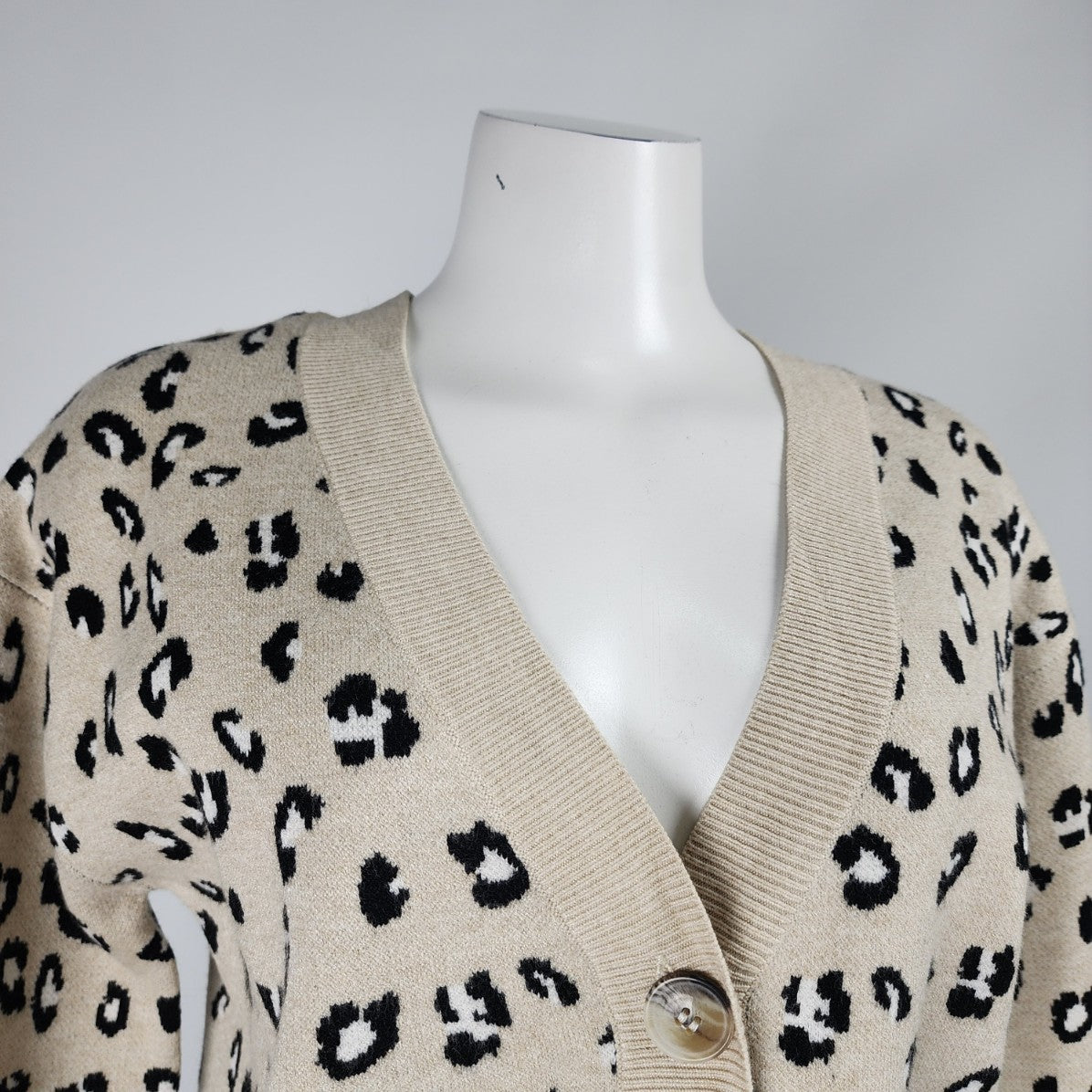 Dynamite Brown Animal Print Button Up Cardigan Size L