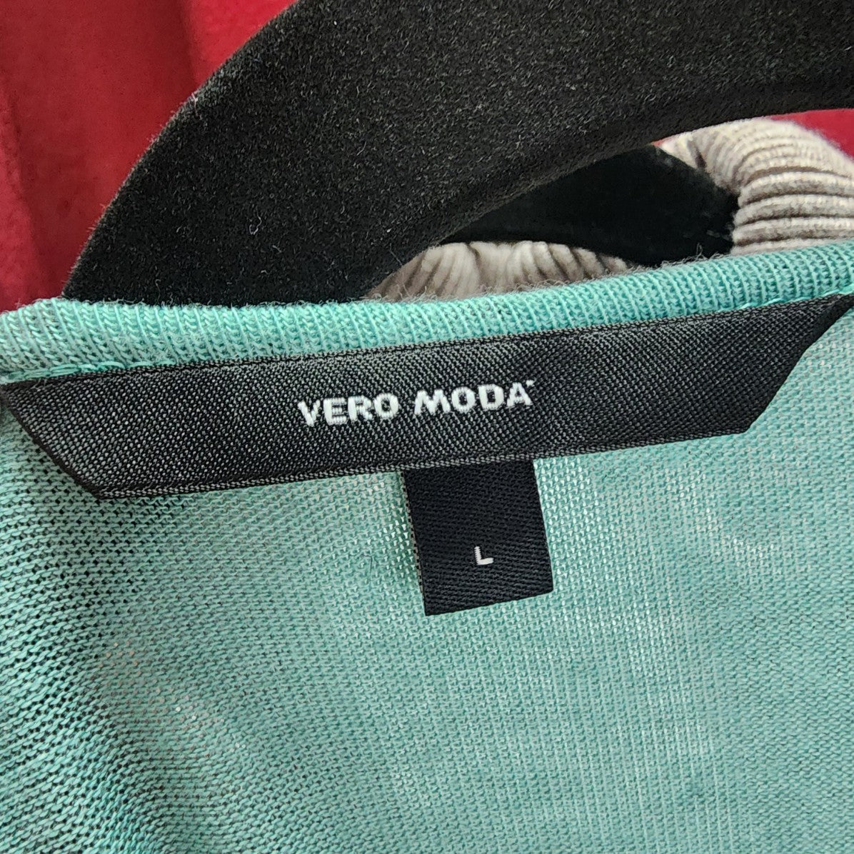 Vera Moda Mint Green Knit Crossover Top Size L